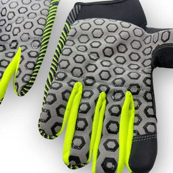 Kobalt Synthetic Leather Safety Work Gloves 1Pair Black Yellow Adult Size Large - Picture 4 of 5